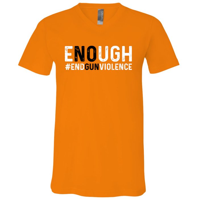 #Enough Wear Orange Day Anti Gun End Gun Violence Control V-Neck T-Shirt