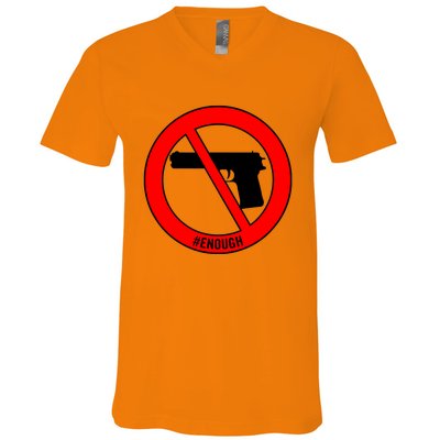 #Enough Wear Orange Day Anti Gun End Gun Violence Control V-Neck T-Shirt