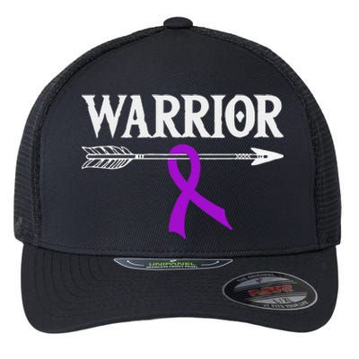 Epilepsy Warrior Purple Arrow Ribbon Flexfit Unipanel Trucker Cap