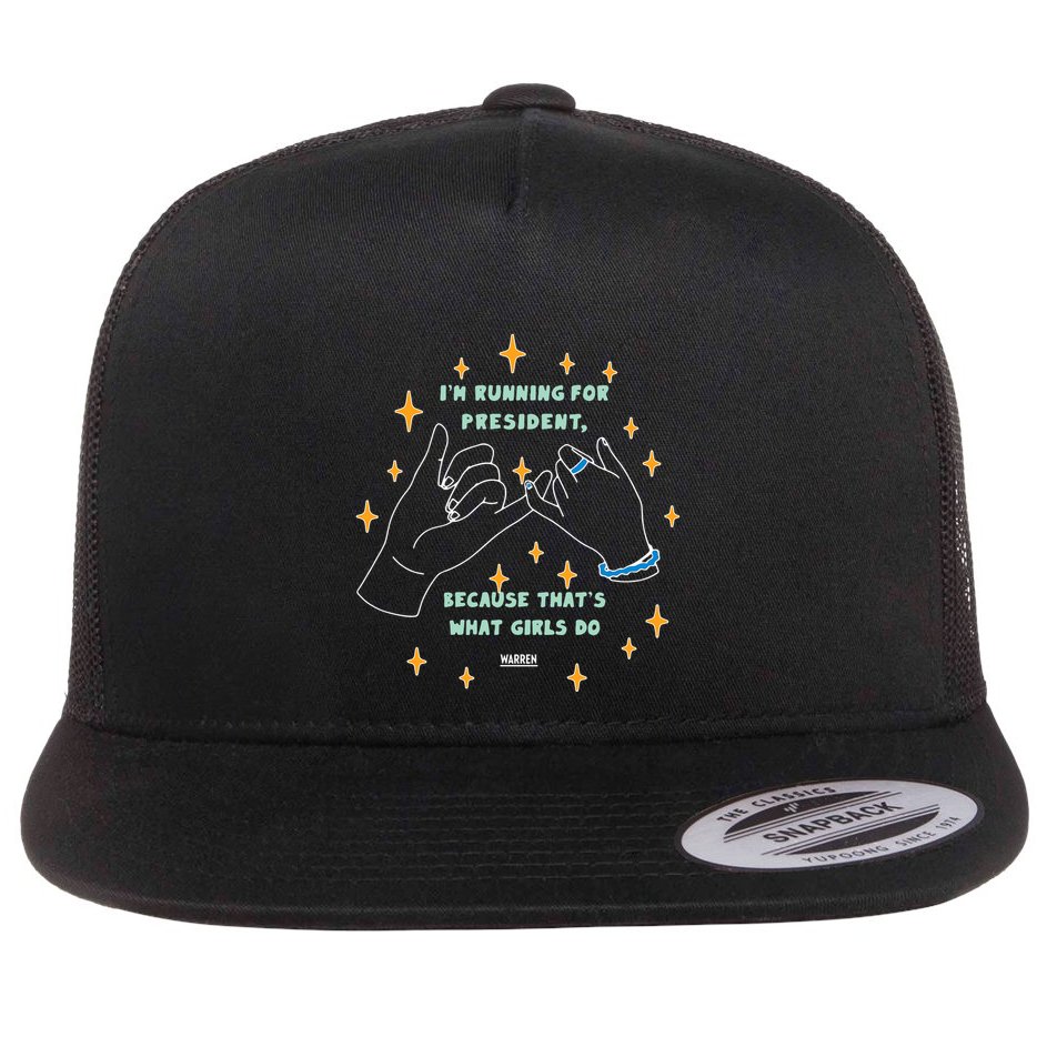 Elizabeth Warren Pinky Promise Flat Bill Trucker Hat