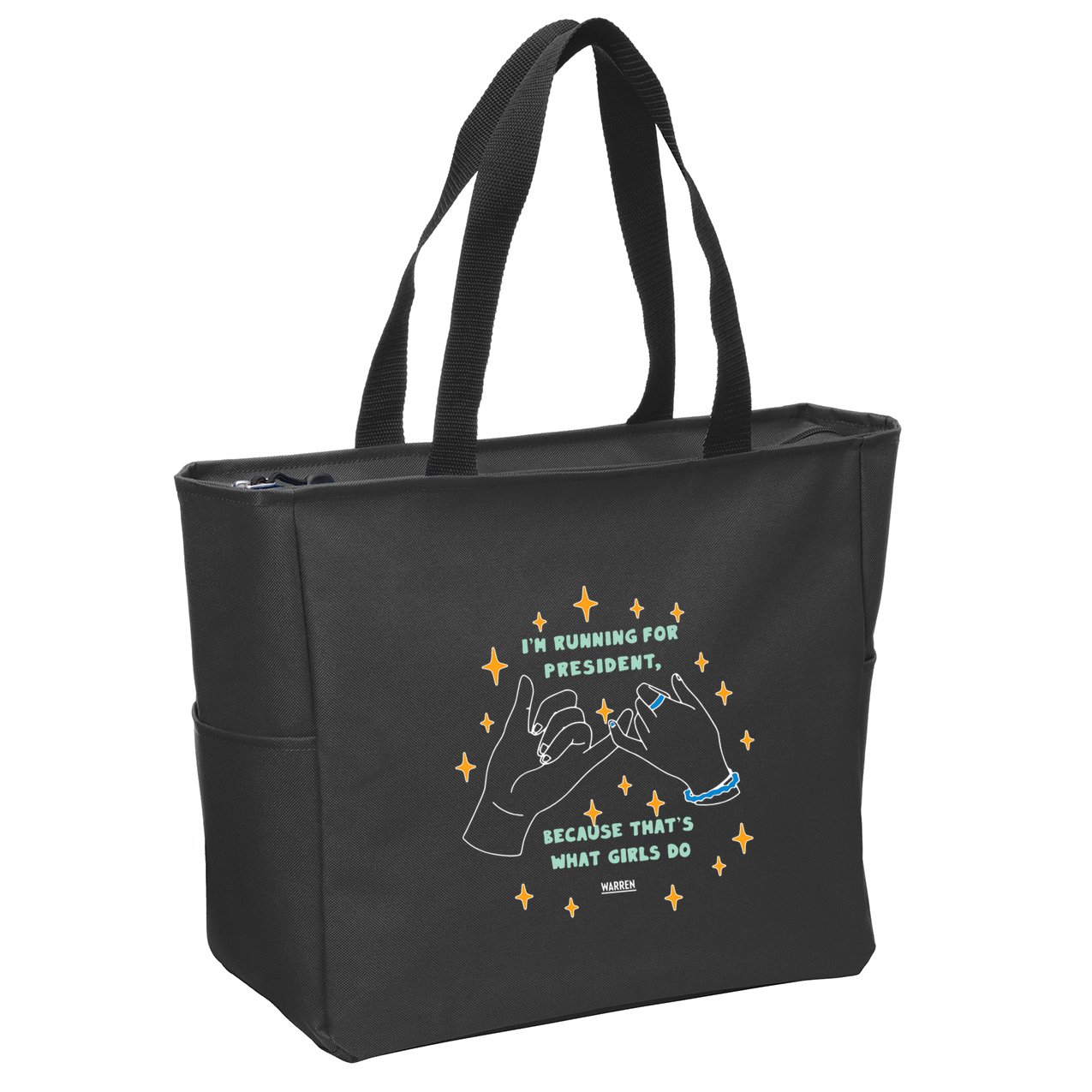 Elizabeth Warren Pinky Promise Zip Tote Bag