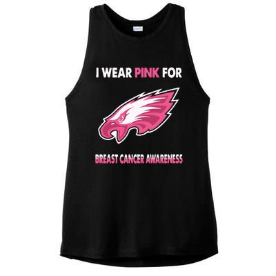 EaglesI Wear Pink For Breast Cancer Awareness Ladies PosiCharge Tri-Blend Wicking Tank