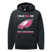 EaglesI Wear Pink For Breast Cancer Awareness Performance Fleece Hoodie