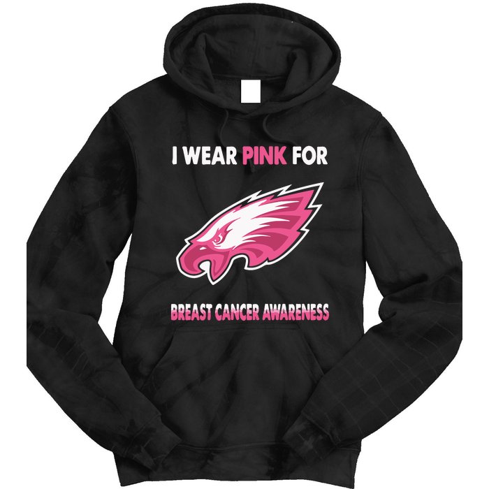 EaglesI Wear Pink For Breast Cancer Awareness Tie Dye Hoodie