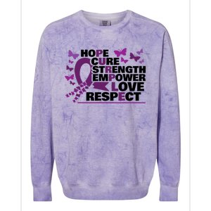 Epilepsy Warrior Purple Ribbon Butterfly Colorblast Crewneck Sweatshirt