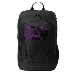 Epilepsy Warrior Purple Ribbon Butterfly City Backpack