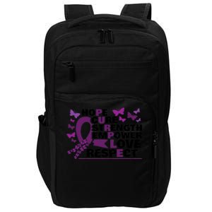 Epilepsy Warrior Purple Ribbon Butterfly Impact Tech Backpack