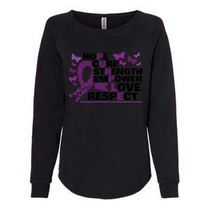 Epilepsy Warrior Purple Ribbon Butterfly Womens California Wash Sweatshirt