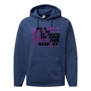 Epilepsy Warrior Purple Ribbon Butterfly Performance Fleece Hoodie