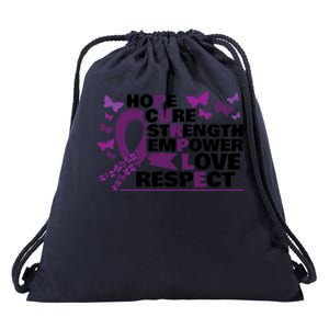 Epilepsy Warrior Purple Ribbon Butterfly Drawstring Bag