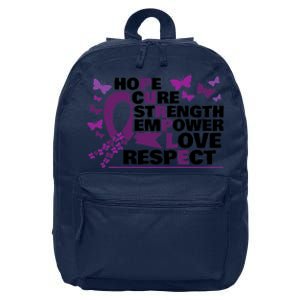 Epilepsy Warrior Purple Ribbon Butterfly 16 in Basic Backpack