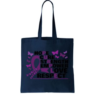 Epilepsy Warrior Purple Ribbon Butterfly Tote Bag