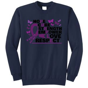 Epilepsy Warrior Purple Ribbon Butterfly Tall Sweatshirt