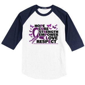 Epilepsy Warrior Purple Ribbon Butterfly Baseball Sleeve Shirt