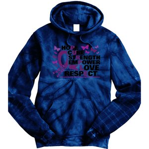 Epilepsy Warrior Purple Ribbon Butterfly Tie Dye Hoodie