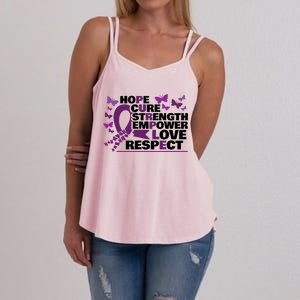 Epilepsy Warrior Purple Ribbon Butterfly Women's Strappy Tank