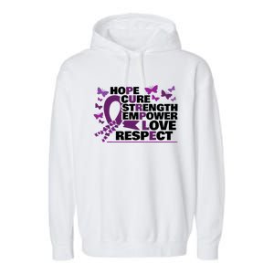 Epilepsy Warrior Purple Ribbon Butterfly Garment-Dyed Fleece Hoodie