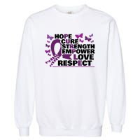 Epilepsy Warrior Purple Ribbon Butterfly Garment-Dyed Sweatshirt