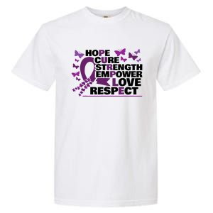 Epilepsy Warrior Purple Ribbon Butterfly Garment-Dyed Heavyweight T-Shirt