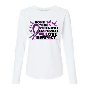 Epilepsy Warrior Purple Ribbon Butterfly Womens Cotton Relaxed Long Sleeve T-Shirt