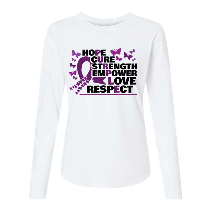 Epilepsy Warrior Purple Ribbon Butterfly Womens Cotton Relaxed Long Sleeve T-Shirt