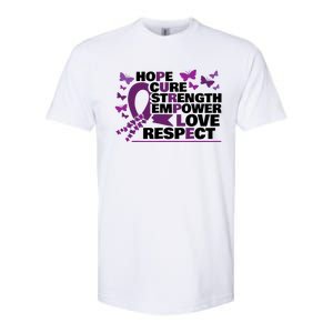 Epilepsy Warrior Purple Ribbon Butterfly Softstyle CVC T-Shirt