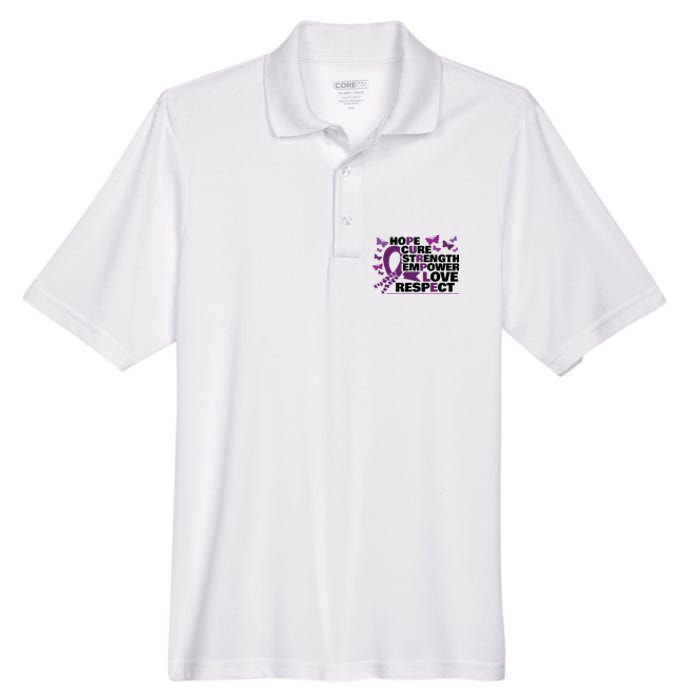 Epilepsy Warrior Purple Ribbon Butterfly Men's Origin Performance Pique Polo