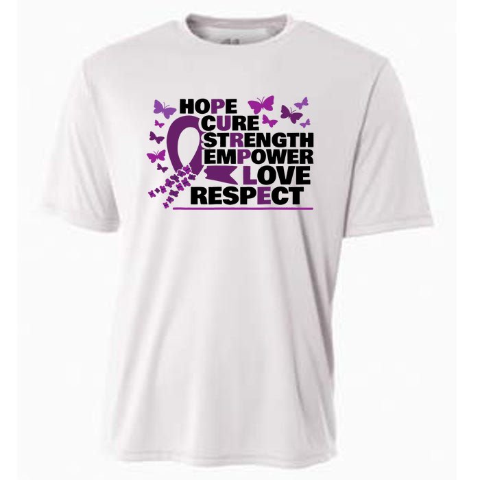 Epilepsy Warrior Purple Ribbon Butterfly Cooling Performance Crew T-Shirt