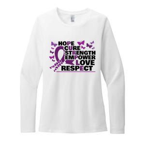 Epilepsy Warrior Purple Ribbon Butterfly Womens CVC Long Sleeve Shirt