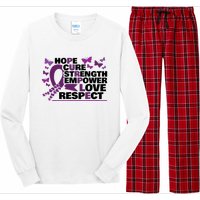 Epilepsy Warrior Purple Ribbon Butterfly Long Sleeve Pajama Set