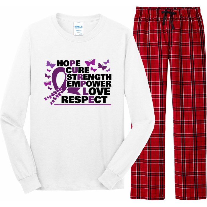 Epilepsy Warrior Purple Ribbon Butterfly Long Sleeve Pajama Set