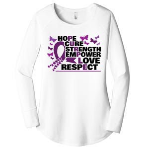 Epilepsy Warrior Purple Ribbon Butterfly Women's Perfect Tri Tunic Long Sleeve Shirt