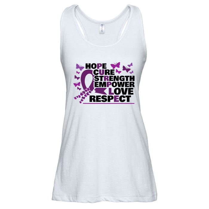 Epilepsy Warrior Purple Ribbon Butterfly Ladies Essential Flowy Tank