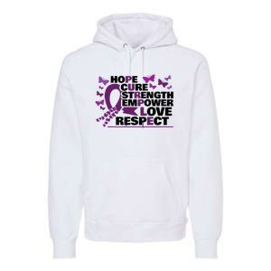 Epilepsy Warrior Purple Ribbon Butterfly Premium Hoodie