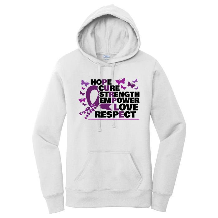 Epilepsy Warrior Purple Ribbon Butterfly Women's Pullover Hoodie