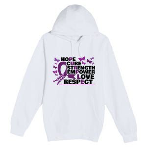 Epilepsy Warrior Purple Ribbon Butterfly Premium Pullover Hoodie