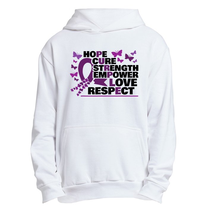 Epilepsy Warrior Purple Ribbon Butterfly Urban Pullover Hoodie