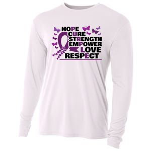 Epilepsy Warrior Purple Ribbon Butterfly Cooling Performance Long Sleeve Crew