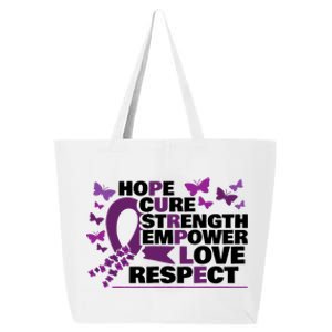 Epilepsy Warrior Purple Ribbon Butterfly 25L Jumbo Tote