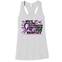 Epilepsy Warrior Purple Ribbon Butterfly Women's Racerback Tank