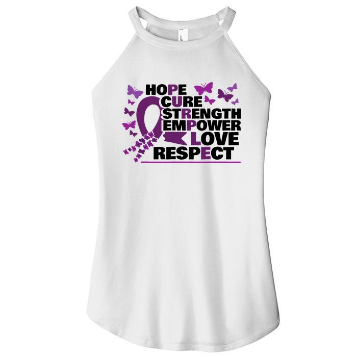 Epilepsy Warrior Purple Ribbon Butterfly Women's Perfect Tri Rocker Tank