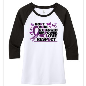 Epilepsy Warrior Purple Ribbon Butterfly Women's Tri-Blend 3/4-Sleeve Raglan Shirt