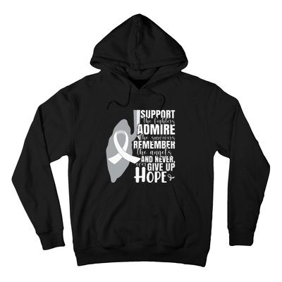 Empowering White Ribbon Support for Lung Cancer Fighters Hoodie