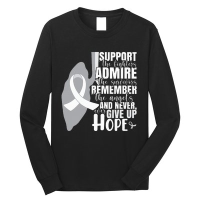 Empowering White Ribbon Support for Lung Cancer Fighters Long Sleeve Shirt