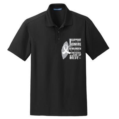 Empowering White Ribbon Support for Lung Cancer Fighters Dry Zone Grid Polo