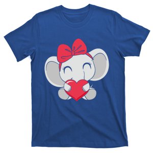 Elephant With Red Heart Love Valentines Day Cute Design Gift T-Shirt