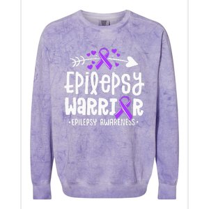 Epilepsy Warrior Ribbon Purple Epilepsy Awareness Support Colorblast Crewneck Sweatshirt