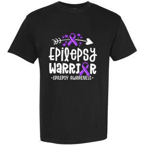 Epilepsy Warrior Ribbon Purple Epilepsy Awareness Support Garment-Dyed Heavyweight T-Shirt