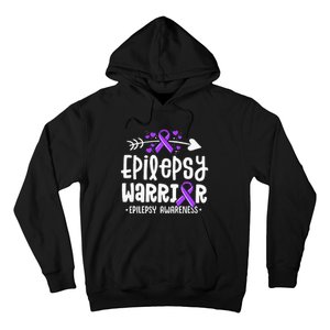 Epilepsy Warrior Ribbon Purple Epilepsy Awareness Support Hoodie