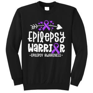 Epilepsy Warrior Ribbon Purple Epilepsy Awareness Support Sweatshirt